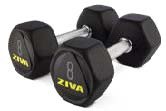 SL Premium Hexagon Virgin Rubber Dumbbell (Mancuernas Hexagonales de Goma Virgen) 2 kg (Par) NEGRO/AMARILLO