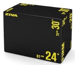 Cajon Pliometrico Foam 50x60x75 cms (negro/amarillo)